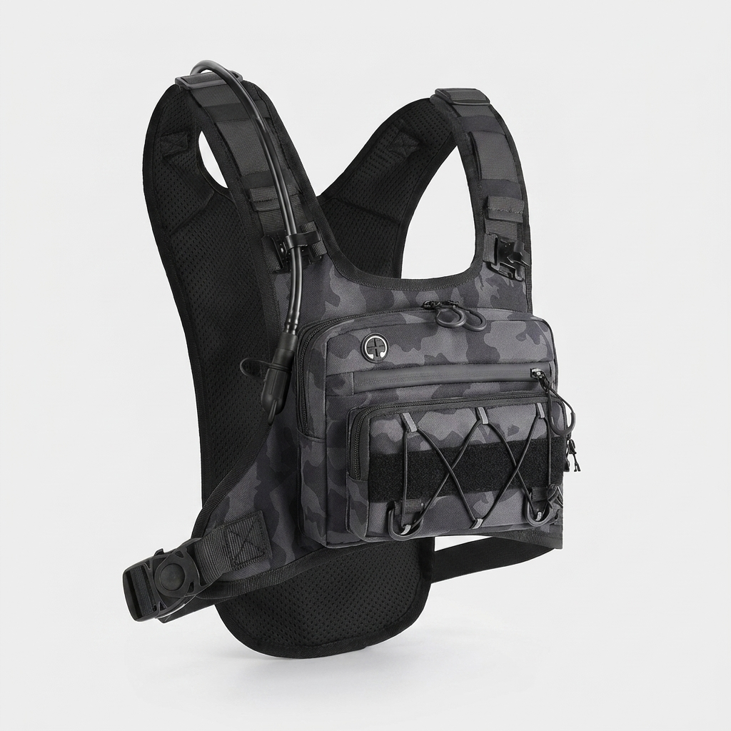 HydraKor Vest Black Camo colorway front view