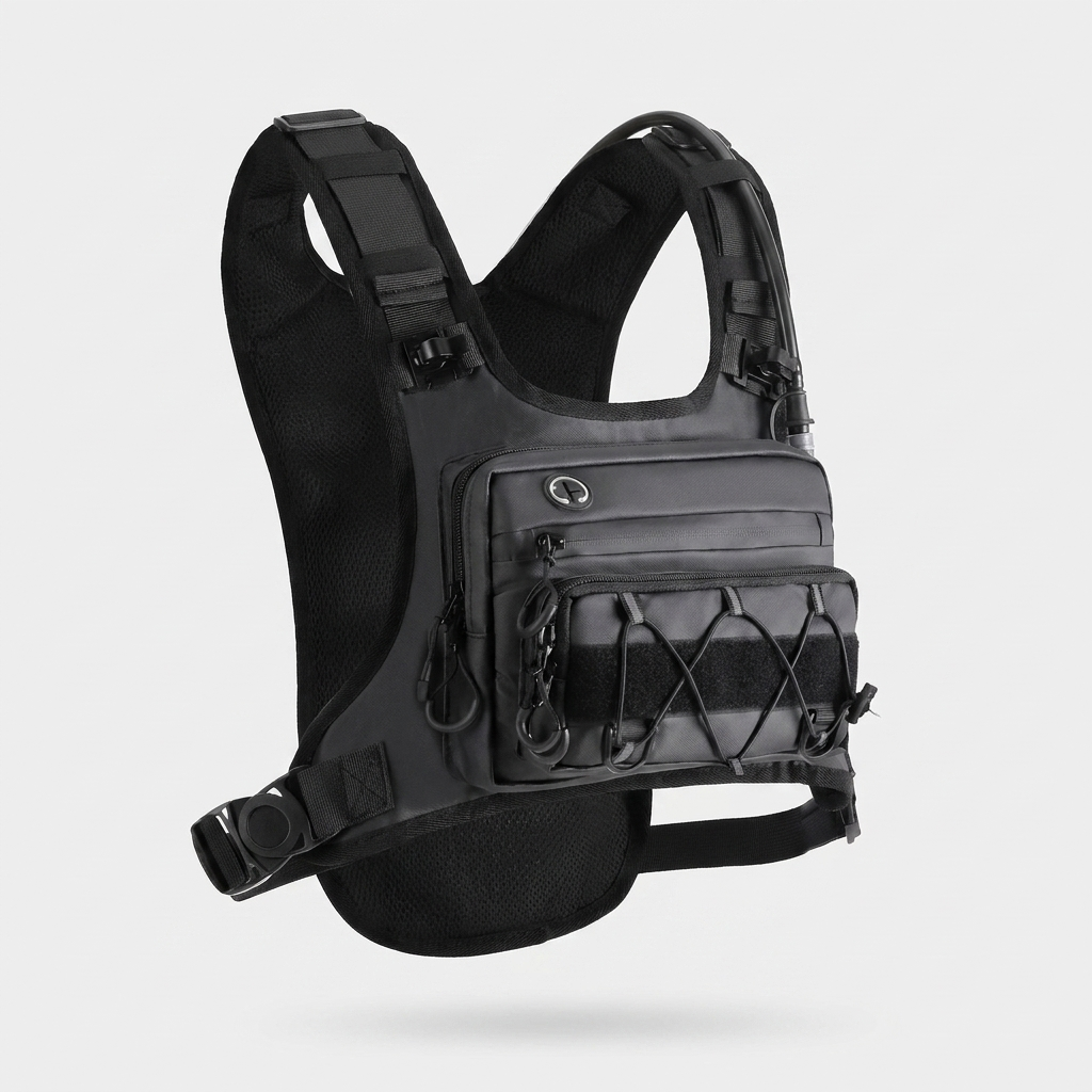 HydraKor Vest Black Leather colorway front view