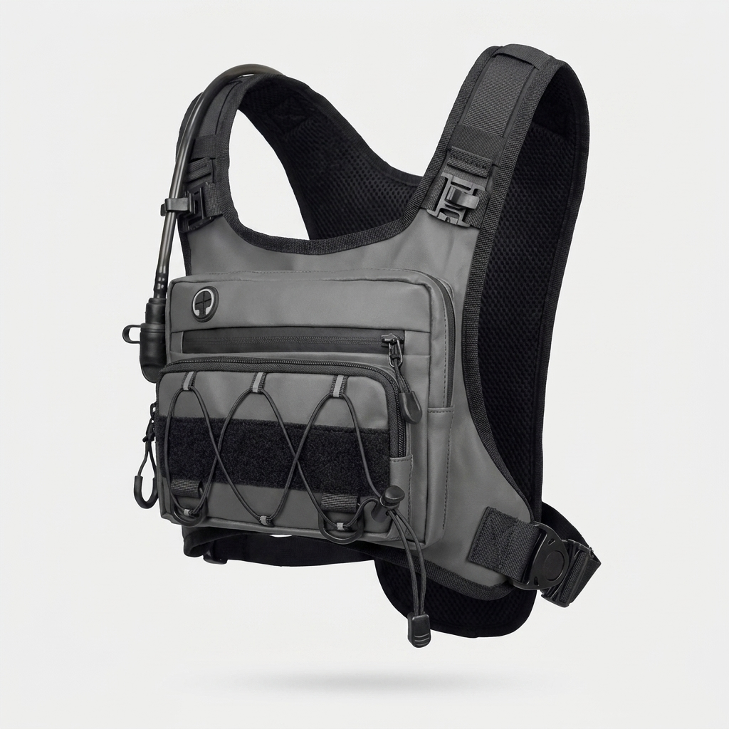HydraKor Vest Gray Leather colorway front view